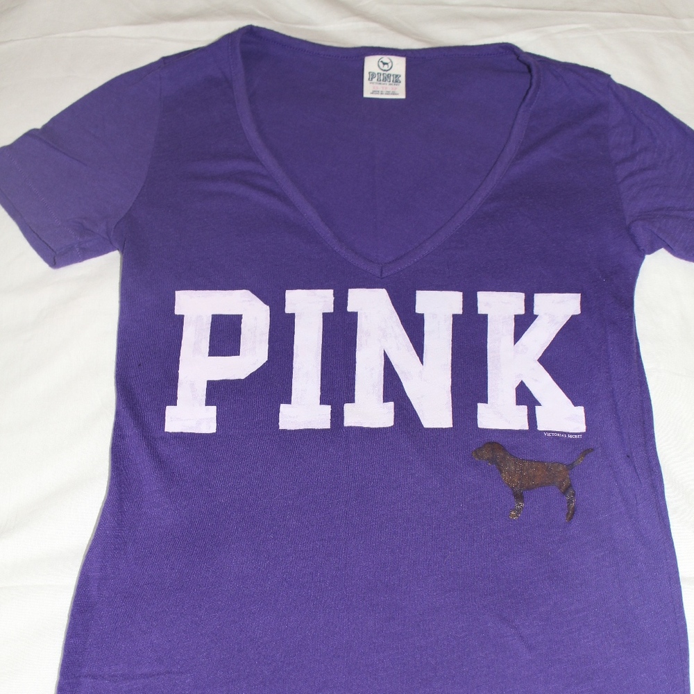 Purple Victoria Secret PINK V-neck Shirt